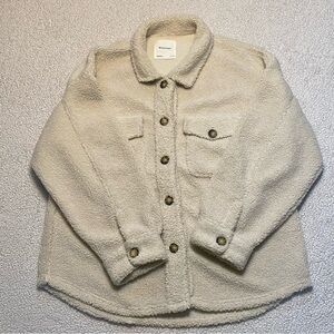 Bluenotes Women’s Cream Sherpa Button Down Top